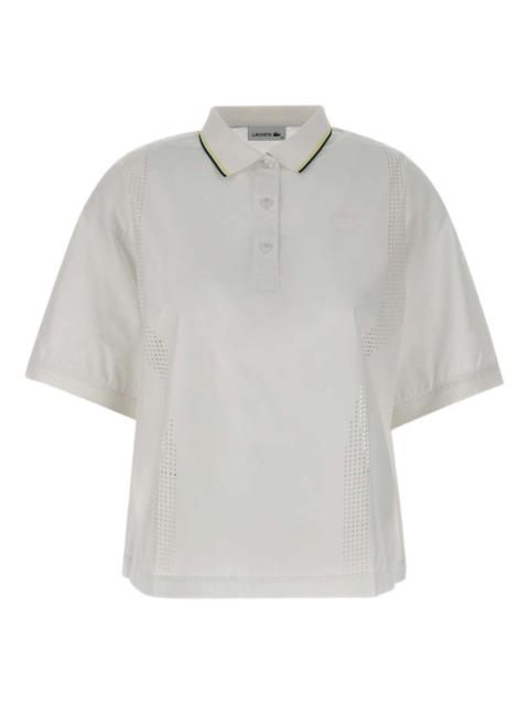 perforated short-sleeve polo shirt