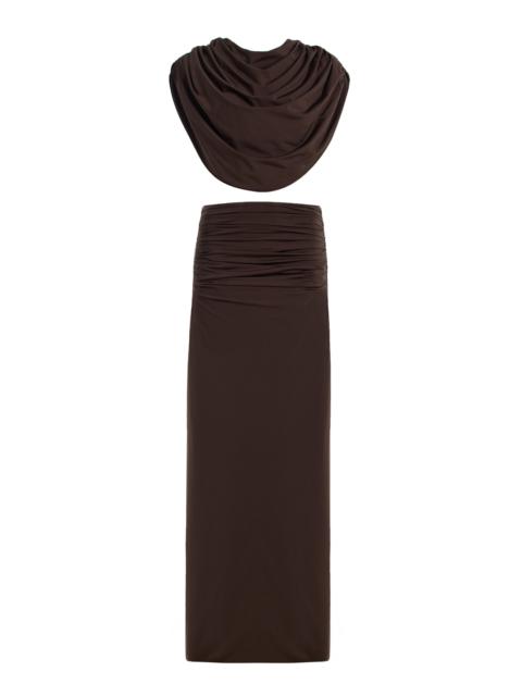 Exclusive Amalra Jersey Skirt Set brown