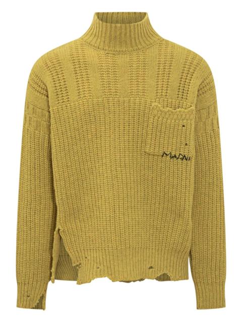 ribbed mock-neck sweater