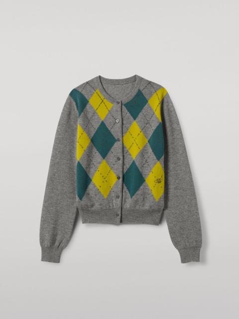 Clan Grey Argyle Cashmere Cardigan