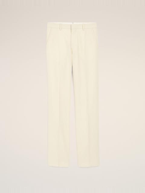 WHITE WOOL STRAIGHT TROUSERS