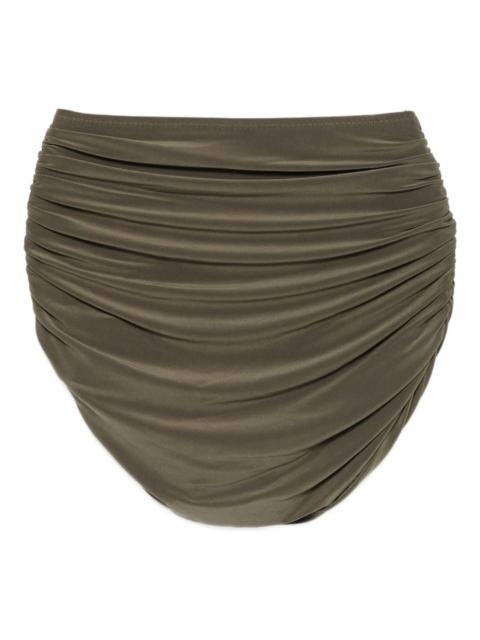 Bill high-waist ruched bikini bottom