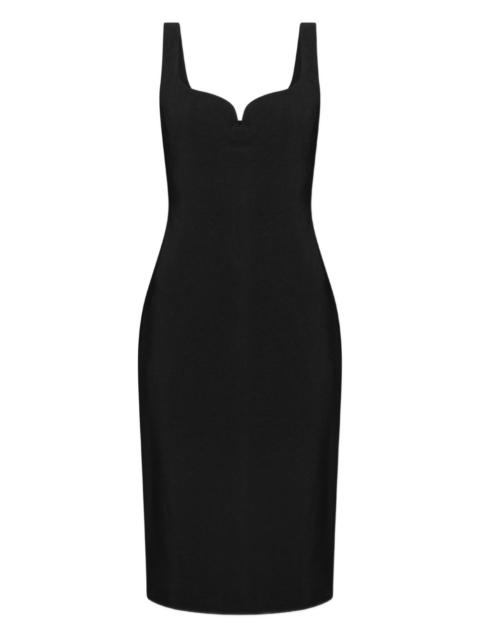 sweetheart-neckline midi dress