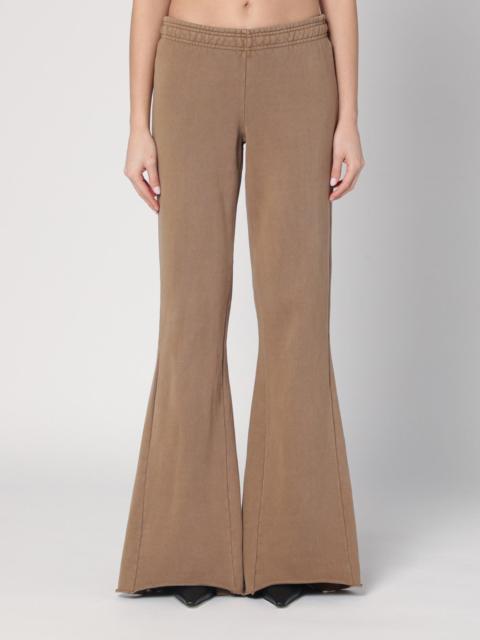 Cotton beige flared trousers