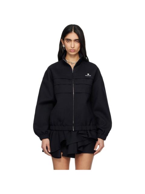 Navy Tucked Seam Oversized Track Jacket