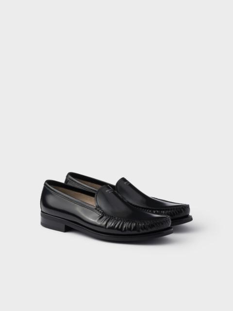 Brushed leather loafers