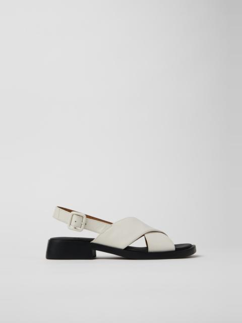 White Leather Sandals for Women.