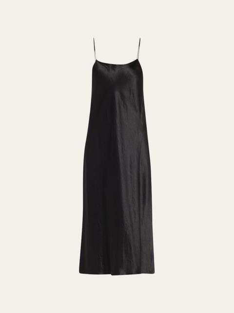 Satin Midi Slip Dress