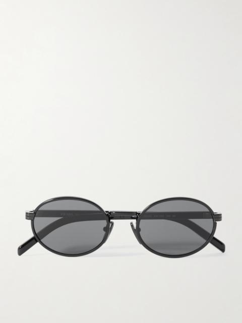 Oval-frame Metal Sunglasses