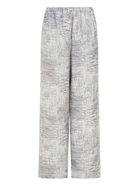 animal-print elastic-waistband trouser