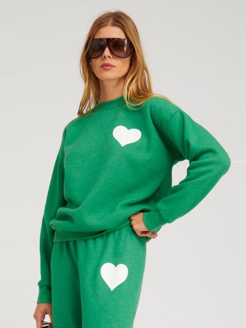 KELLY GREEN HEART SWEATSHIRT