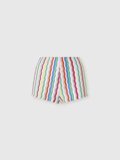 Terry cloth hot pants with zigzag print