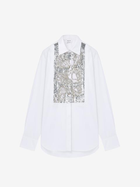 Crystal Stencil Embroidery Shirt