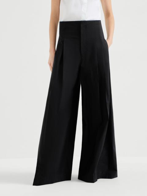Techno cotton poplin maxi trousers