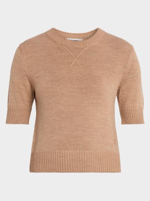 Wool Knit Short-Sleeve T-Shirt