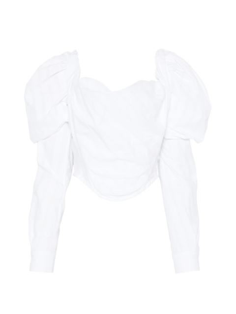 LS Sunday puff-sleeve corset top