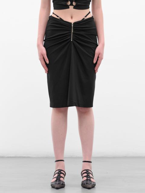 Black G-String Combo Ruched Skirt