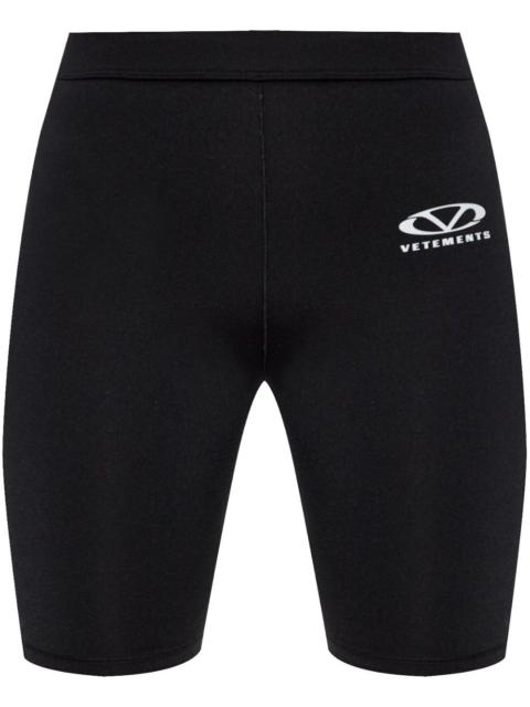 logo-print track shorts