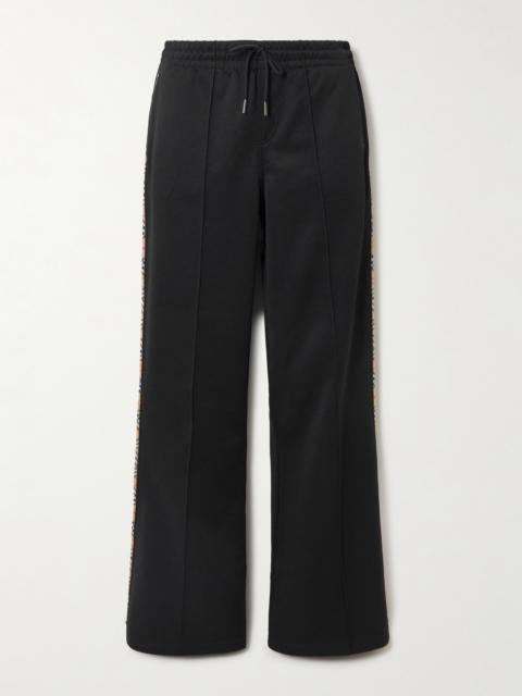 Checked Piqué-trimmed Jersey Flared Track Pants