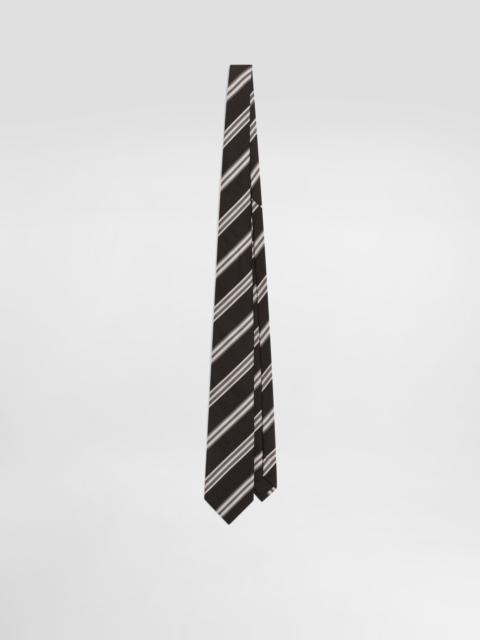 Striped jacquard tie