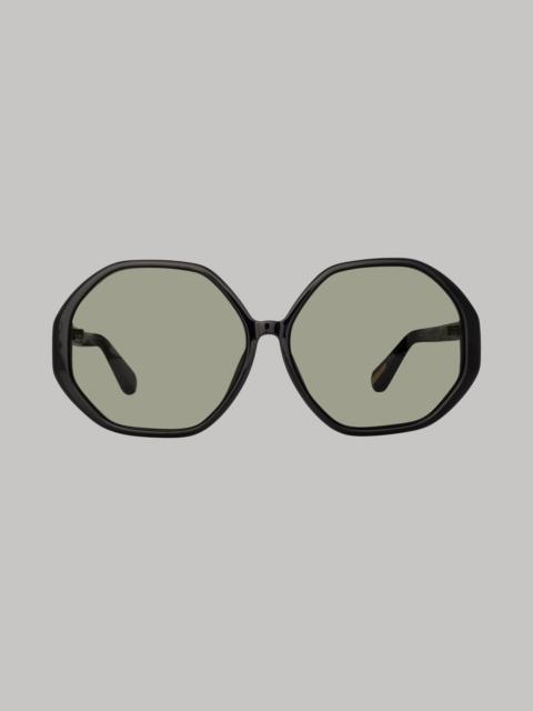 PALOMA HEXAGON SUNGLASSES IN BLACK