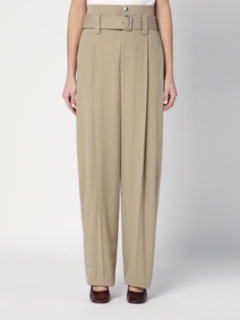 Sand-coloured belted trousers