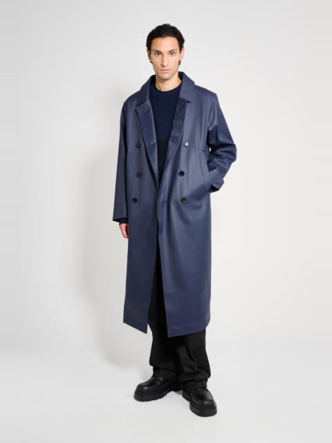 Rosenbad Long Double Breasted Overcoat Navy