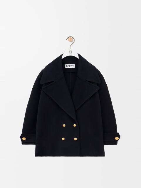Pebble peacoat in wool