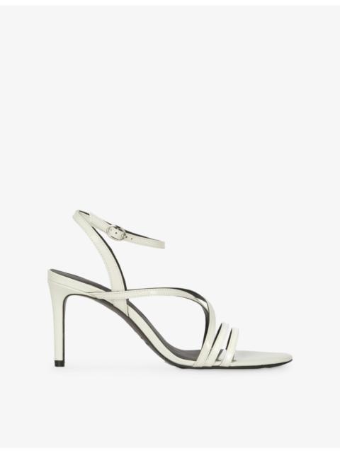 Patent-Leather Heeled Sandals