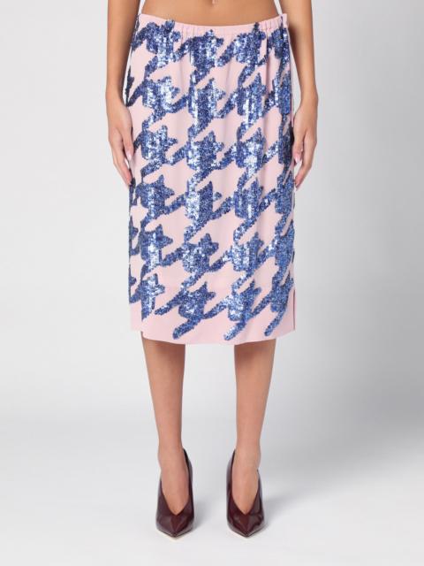 Pink silk sequin skirt