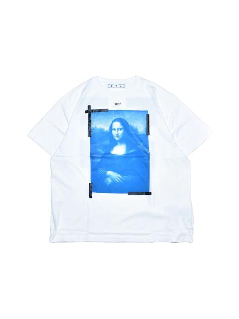 OFF-WHITE Mona Lisa tape Tee White/Blue