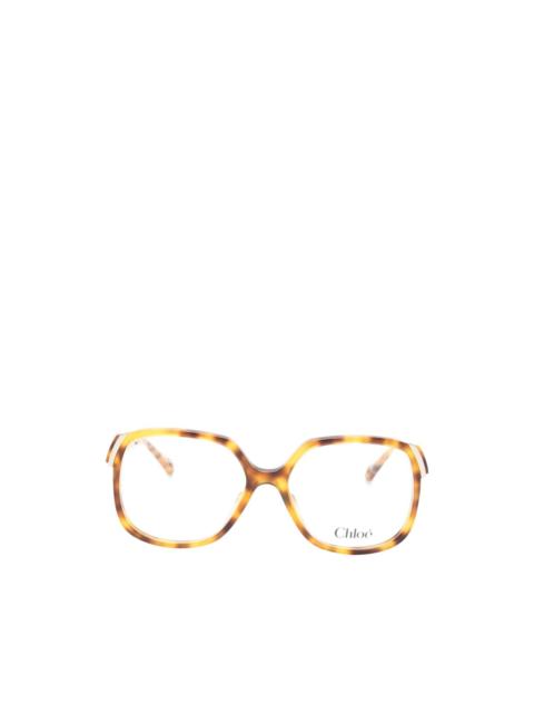 geometric-frame glasses