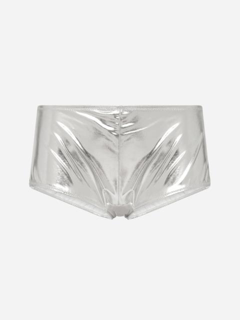 Coated stretch jersey high-waisted panties