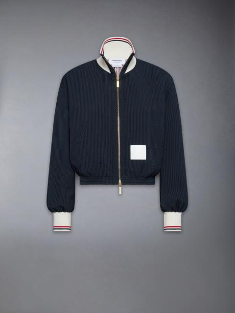 WOOL SEERSUCKER ZIP UP TRACK JACKET