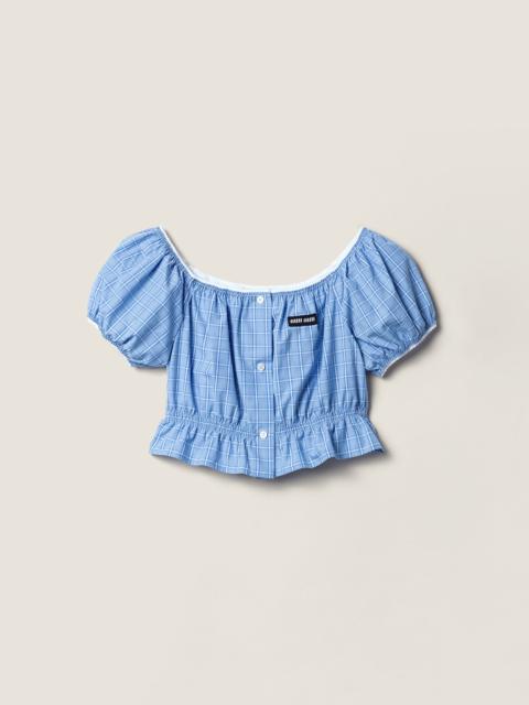 Checked poplin crop top