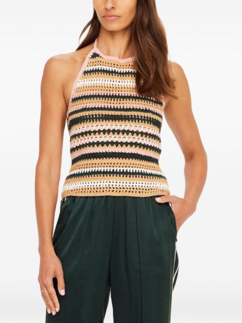Bohemia Sal crochet striped halter-neck top
