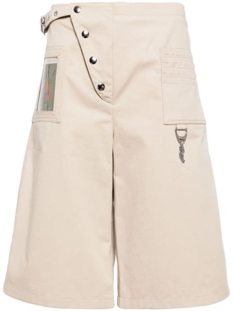 wide-leg cotton shorts