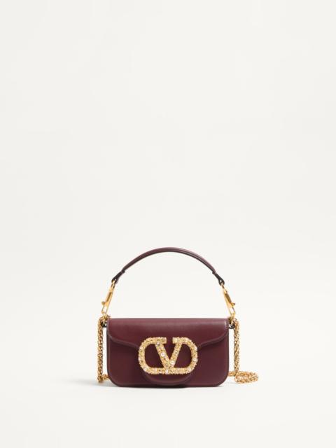 VALENTINO GARAVANI LOCÒ SMALL SHOULDER BAG IN CALFSKIN WITH JEWEL LOGO