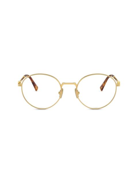 metallic round-frame glasses