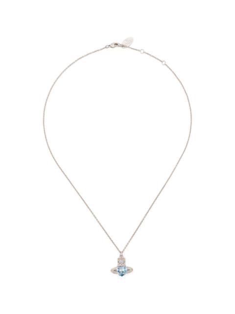AQUAMARINE HEART ORB NECKLACE