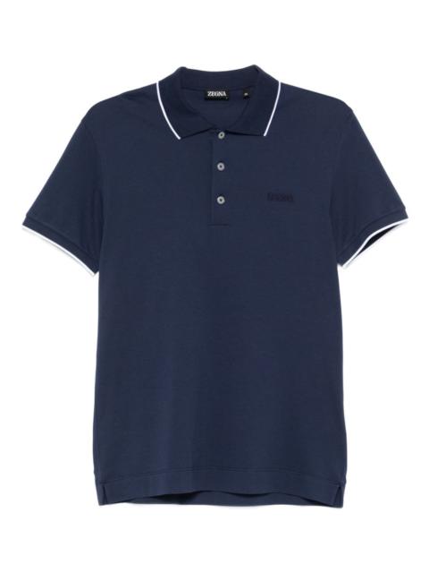 contrast-collar polo shirt
