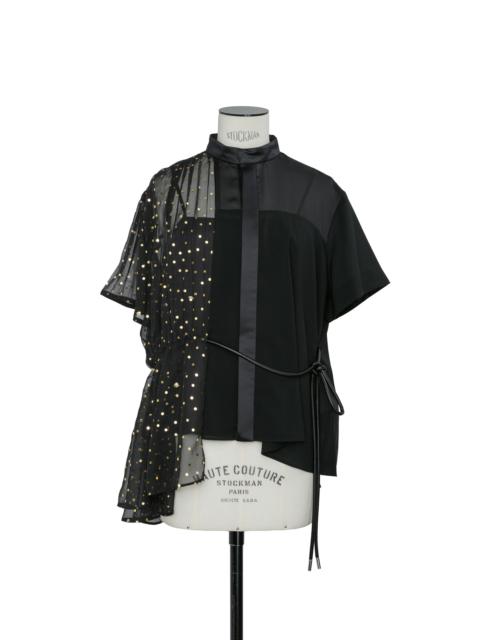 Wool Suiting x Polka Dot Blouse