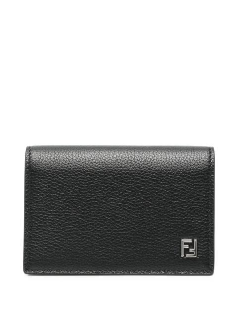 Fendi Logo-plaque Pebbled-leather Wallet