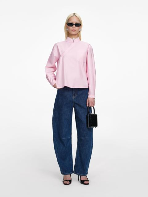 Pink Cotton Asymmetric Shirt