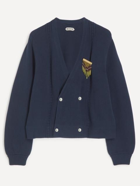 Navy Double-Breasted Cardigan