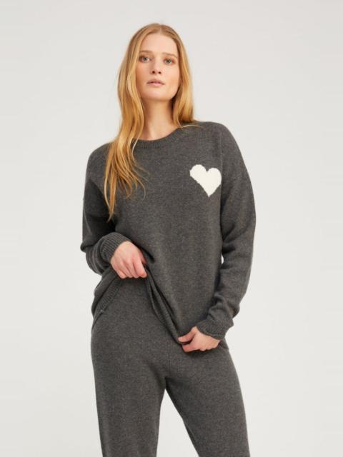 GREY CASHMERE HEART LOGO SWEATSHIRT