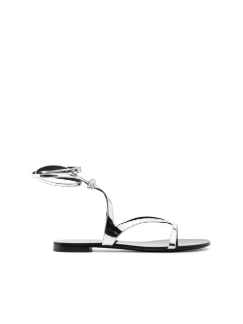 crystal-embellished flat sandals