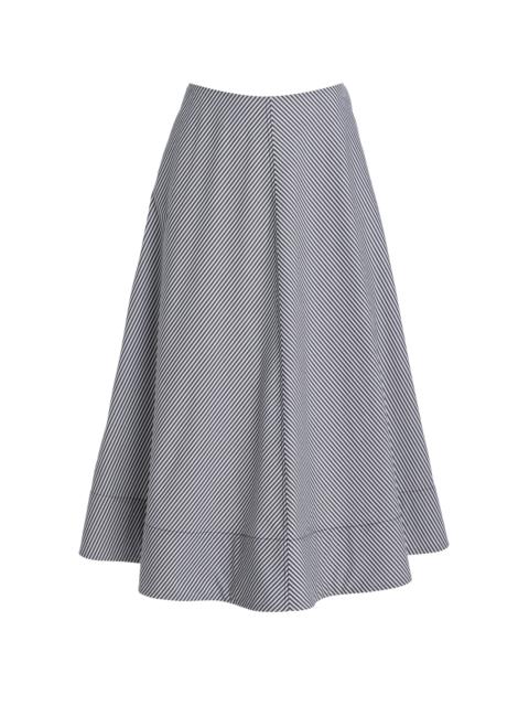 The Knox Low-Rise Pima Cotton Midi Skirt black/white