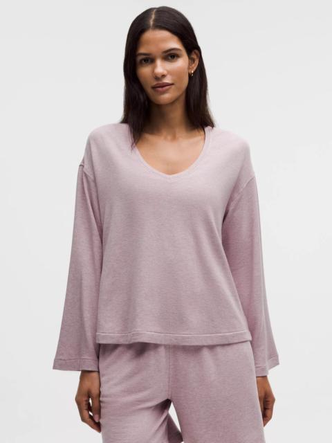 BeCalm V-Neck Bell Sleeve Shirt