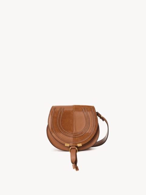 SMALL MARCIE SADDLE BAG IN GRAINED & SUEDE LEATHER